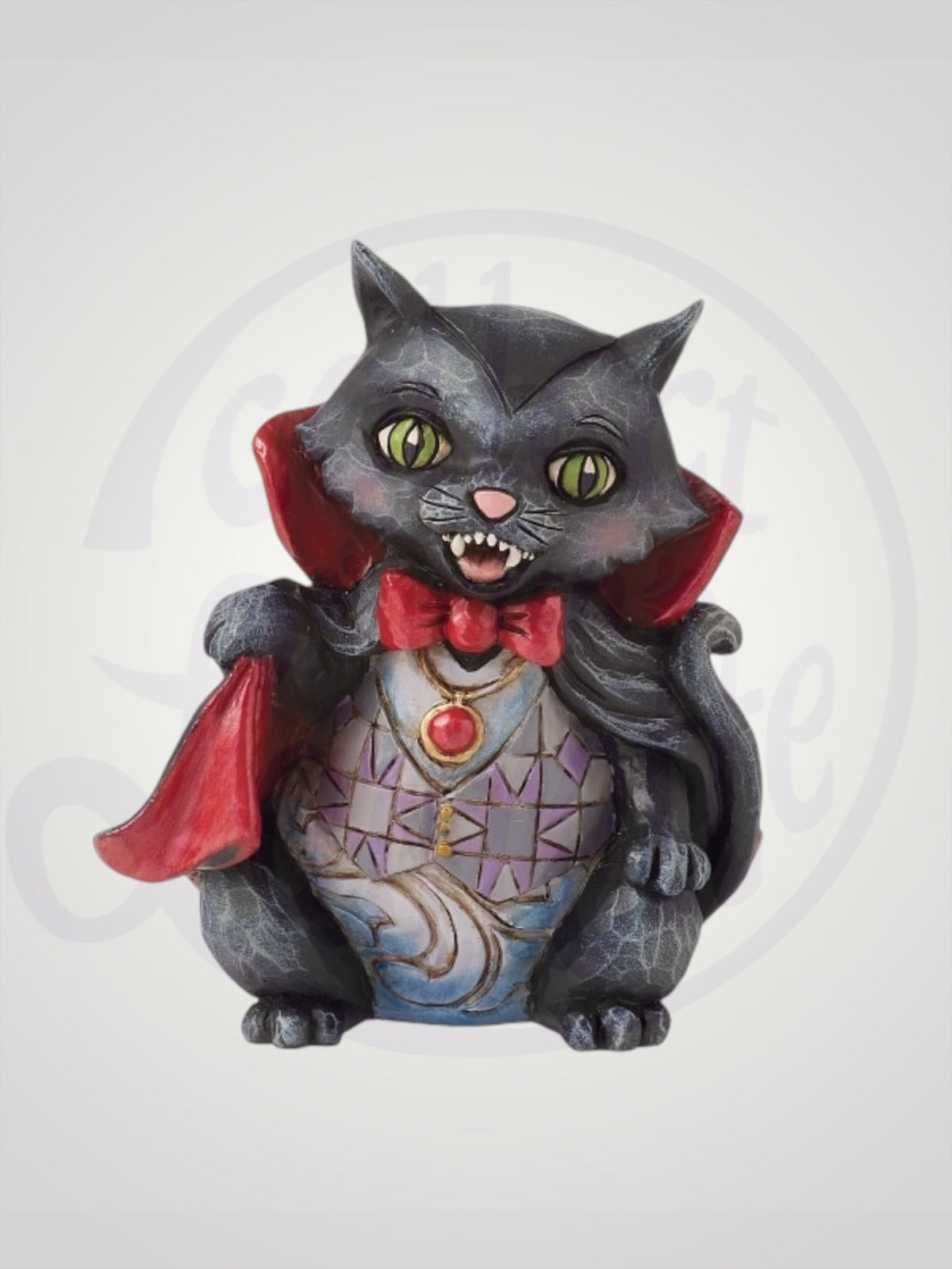 Jim Shore Heartwood Creek - Vampire Cat Mini Halloween Figurine